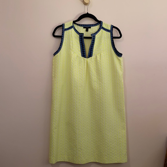 JCrew Yellow and Blue Midi Dress Size 2